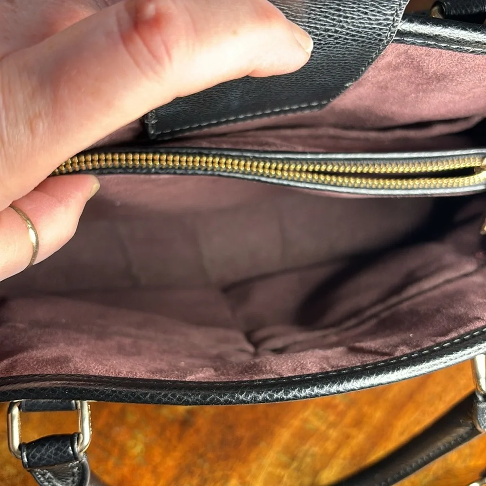 Coach Black Pebbled Leather Satchel with Gold Hardware